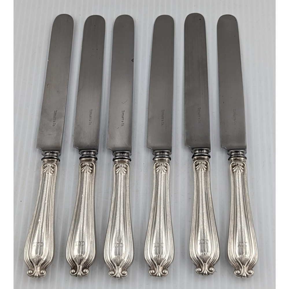 Whittier by Tiffany & Co. Knife Set of 6 Knives Silverplate w/Steel Blade 9 1/4"